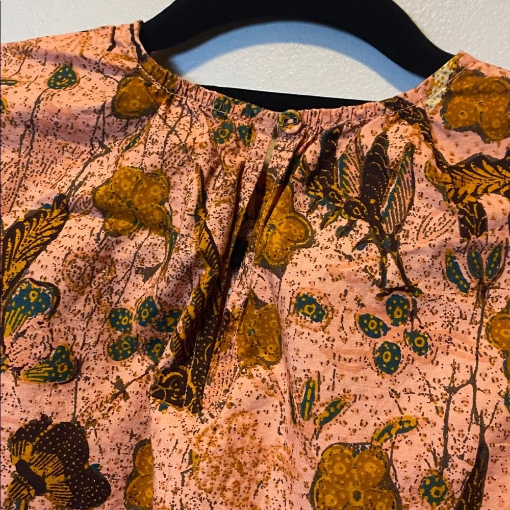Ulla Johnson Joni Blouse Women’s 2 Multicolor Floral Cotton Boho Puff-Sleeve Top